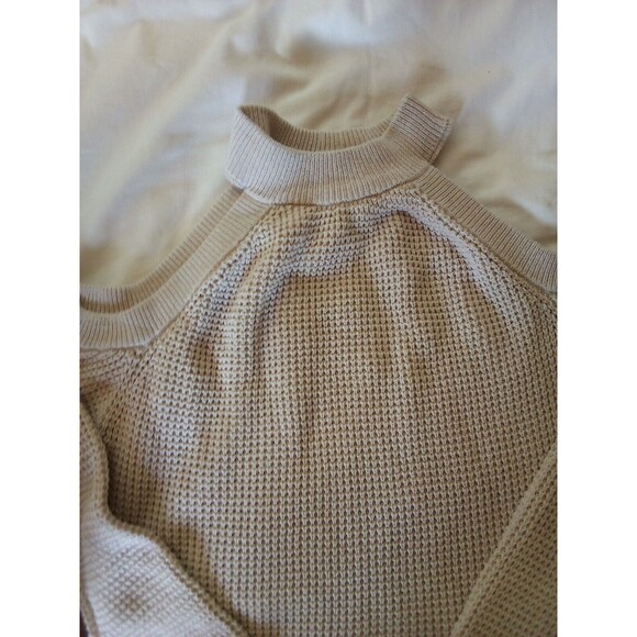 Guess Cold Shoulder Sweater Womens Beige Knit Los Angeles Top Sweater Xlarge - Picture 7 of 16
